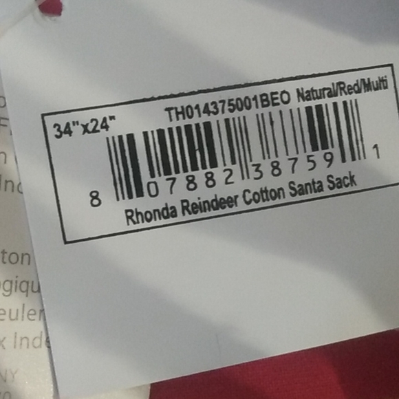 Style Studio Reindeer Cotton Santa Sack - Picture 5 of 6